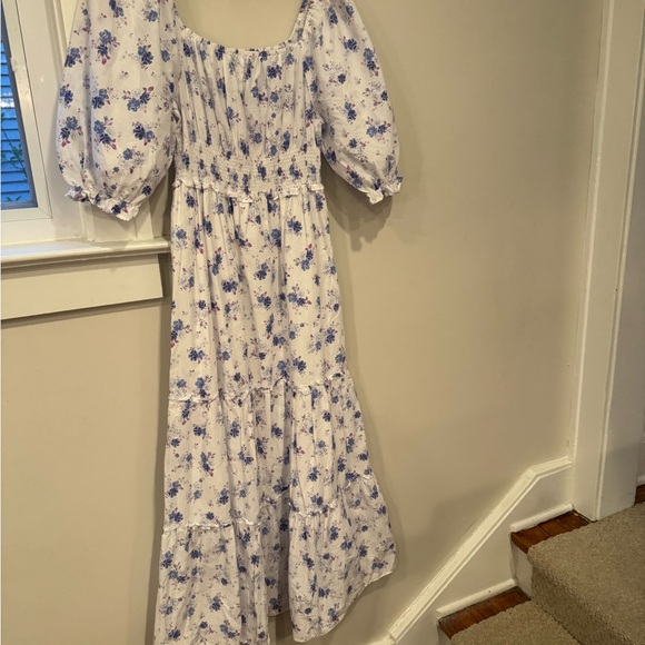 NWT LoveShackFancy x Target Gemma in White Floral Puff-Sleeve Maxi Dress XS - Picture 7 of 16